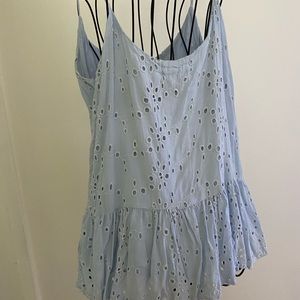 Lovely light blue large eyelet tank